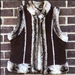 Live a Little Chocolate Vest with Faux Fur Accents